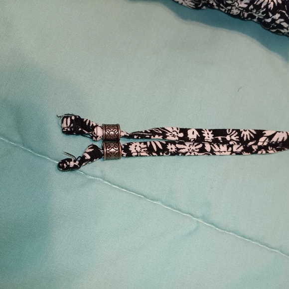 American Eagle Women Halter Tie Black&White Jumpsuit Size Small Frayed Hem - Picture 4 of 15